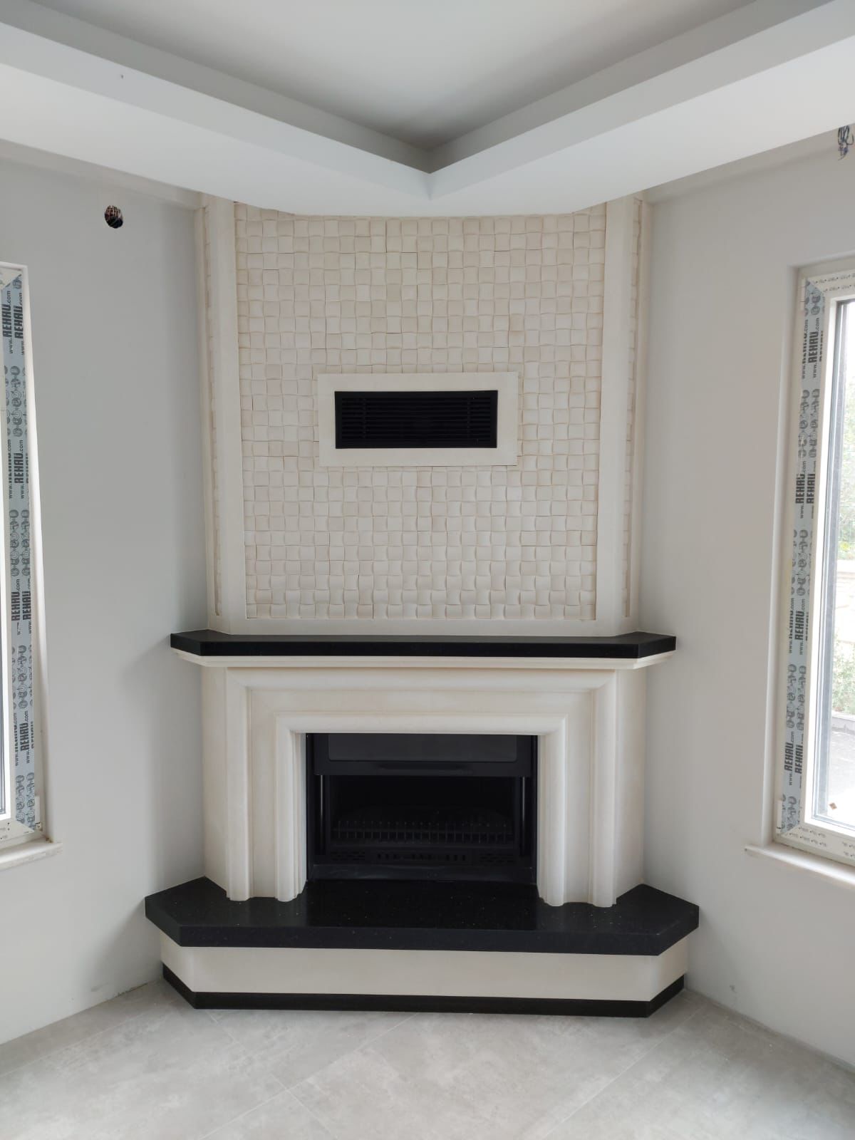 Köşe Asansörlü Şömine