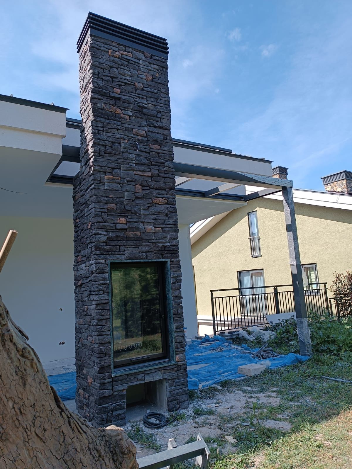 Yüksek Camlı Tünel Asansörlü Şömine